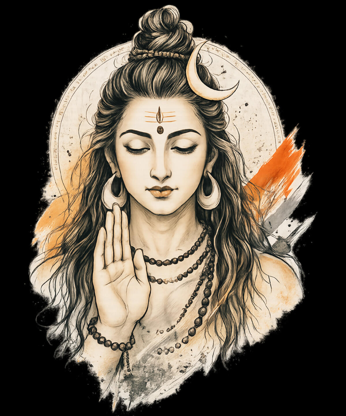 Lord Shiva Watercolor Meditation Art
